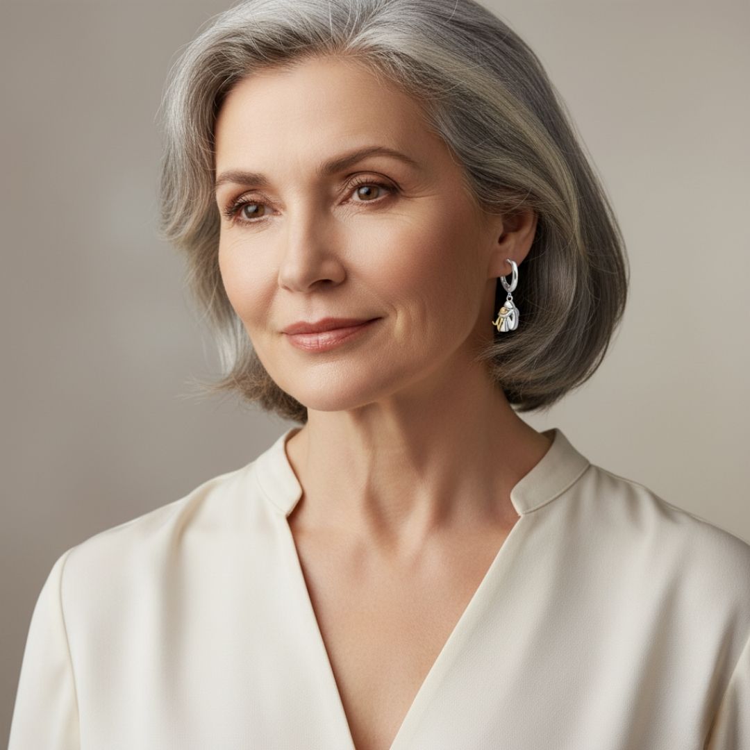 Ginny™ - Boucles d’Oreilles Icône Chien (Fermoir Rond)