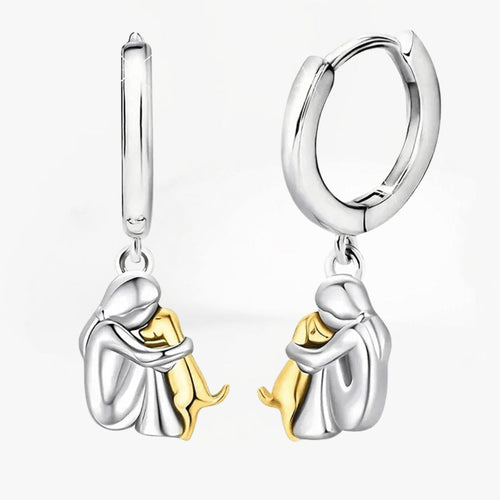 Ginny™ - Boucles d’Oreilles Icône Chien (Fermoir Rond)