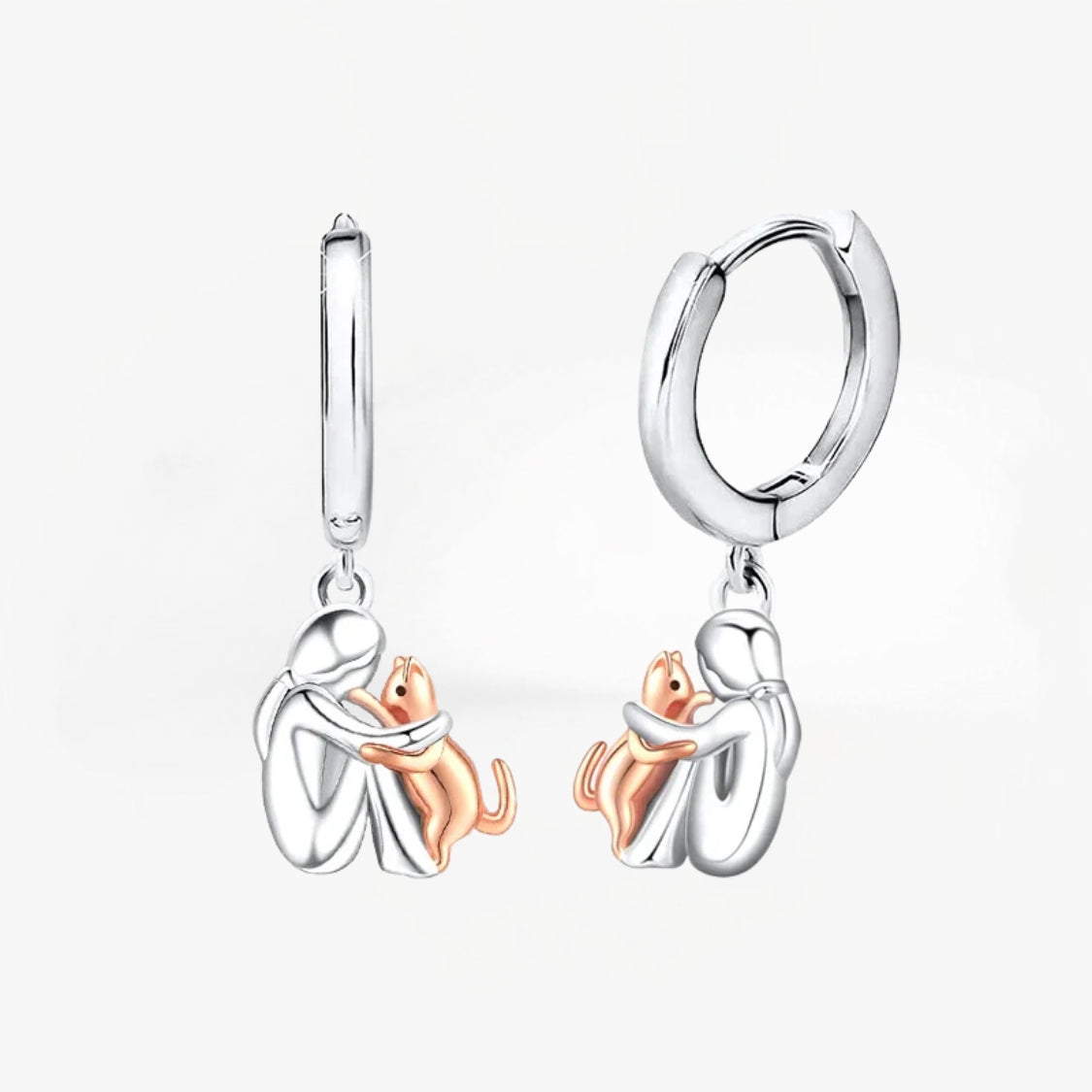 Lily™ - Boucles d’Oreilles Icône Chat (Fermoir Rond)